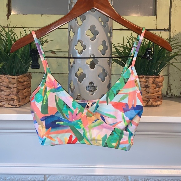 Maaji Tropical Reef Reversible Multi-Print Crossover Girls Swim Top Size 14 - Picture 1 of 4